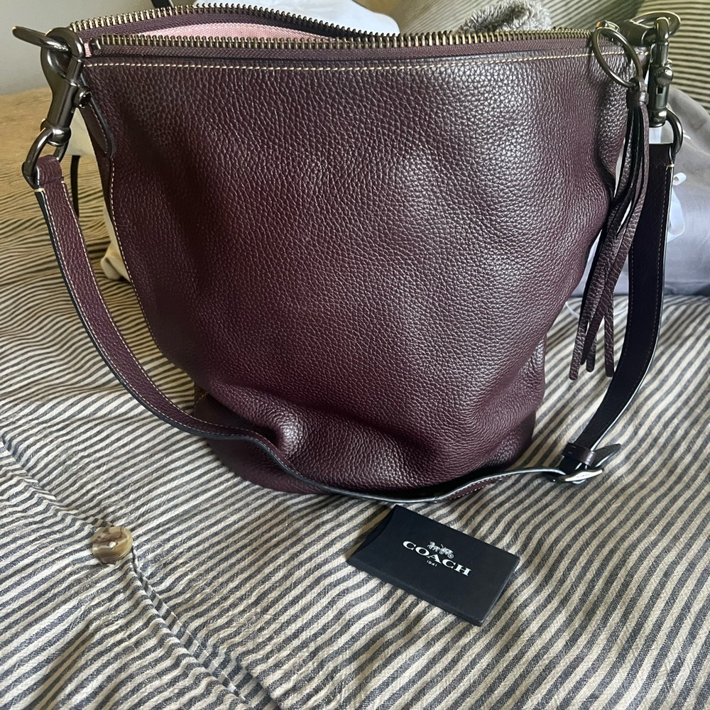 Coach Burgandy Leather Shoulder Bag